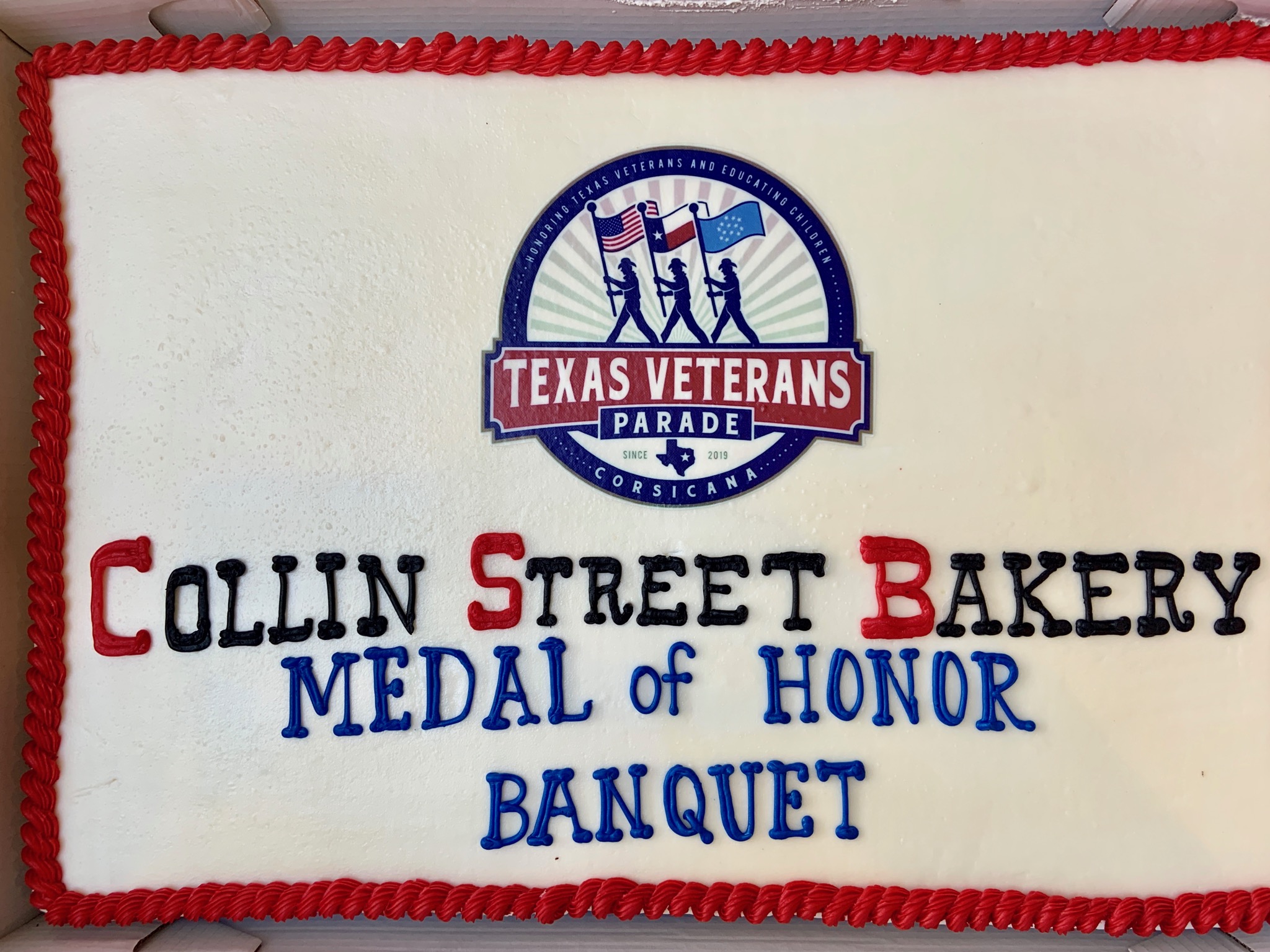 Since 1896 Collin Street Bakery has hired Veterans returning from foreign wars. Many a soldier loved the touch & taste of home that came with the delivery of a Deluxe Fruitcake to them in a war zone.